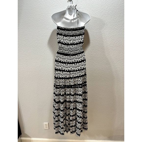 T Bags Los Angeles Halter Abstract Print Maxi Dress Size Small - Picture 2 of 4